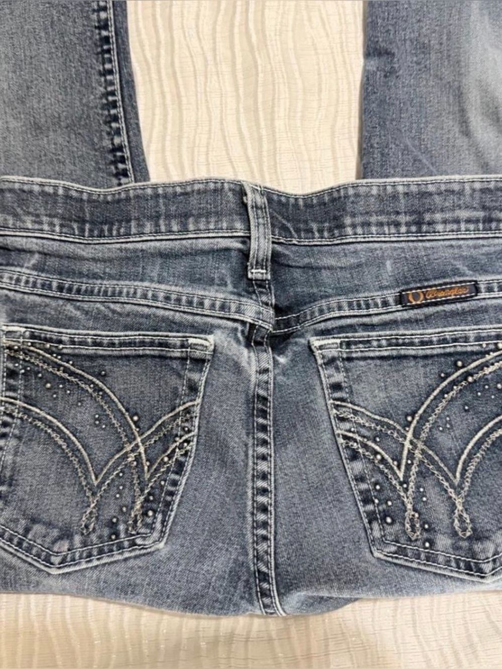 Y2K Q-Baby Rhinestone Embellished Bootcut Jeans